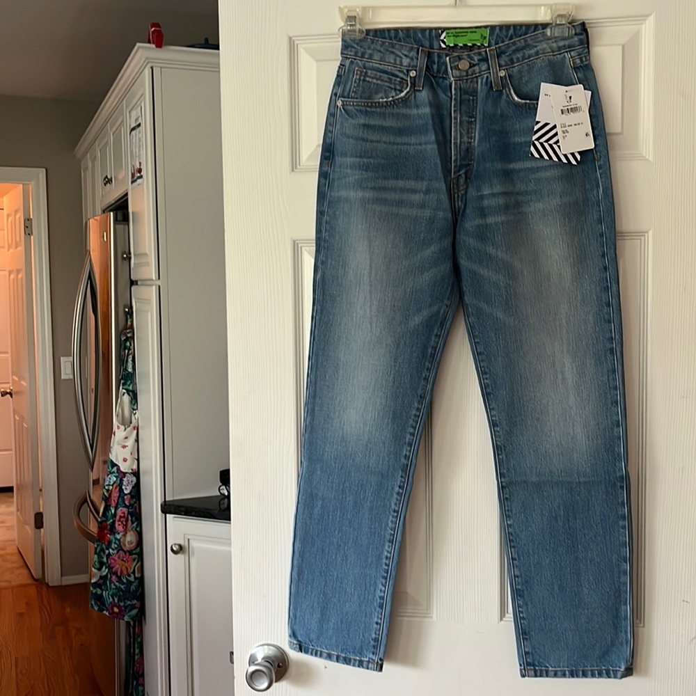 Sandrine rose x free people indigo denim straight leg jeans NWT size 27